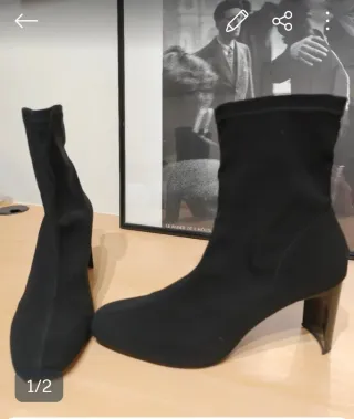 Botines negros de piel para mujer