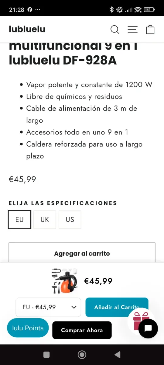 Limpiador a vapor DF