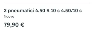 2 Gomme Pneumatici 4.50/10 C 4.50 R 10