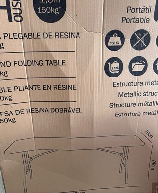 Mesa Plegable Portátil 1.80m Usada 2-3 veces