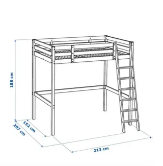 Cama alta infantil madera 207x152x188 cm