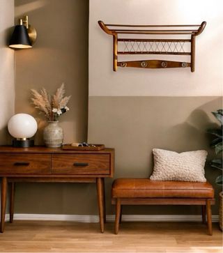 Appendiabiti da parete Mid Century in legno scandinavo anni '60