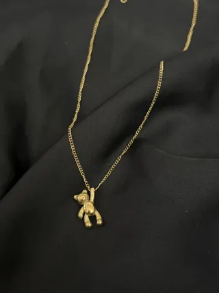 Set collana e anello teddy acciaio inox