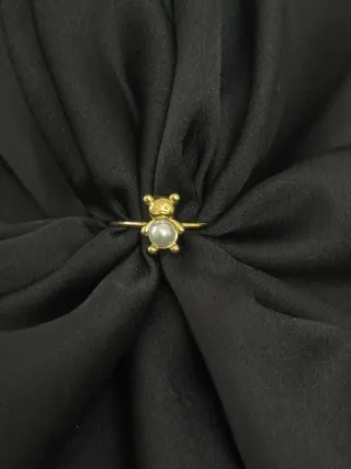 Set collana e anello teddy acciaio inox