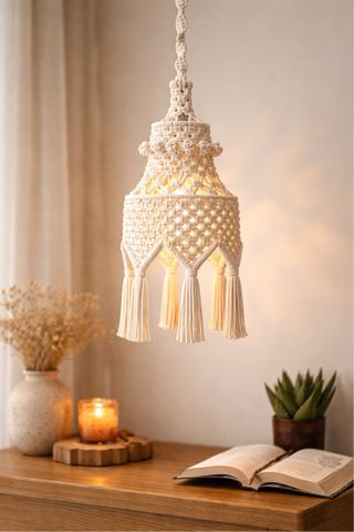 Candeeiro Macramé Feito à Mão