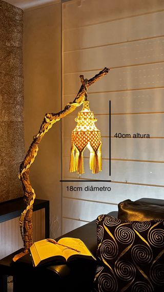 Candeeiro Macramé Feito à Mão