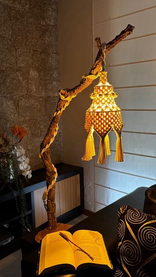 Candeeiro Macramé Feito à Mão