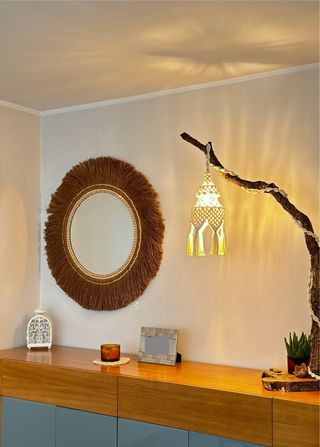 Candeeiro Macramé Feito à Mão