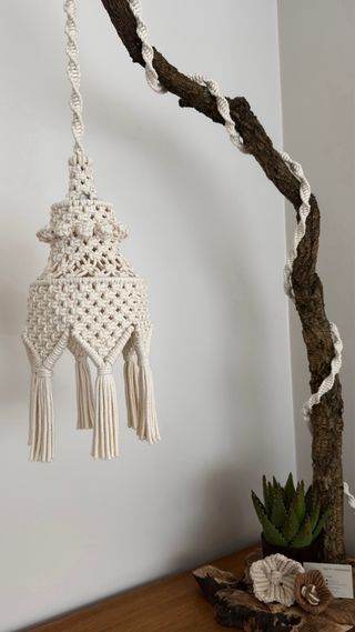 Candeeiro Macramé Feito à Mão