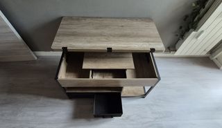 Tavolino da caffè regolabile in legno e metallo