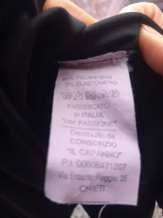 Vestito donna nero con pizzo tag 40 maniche lunghe