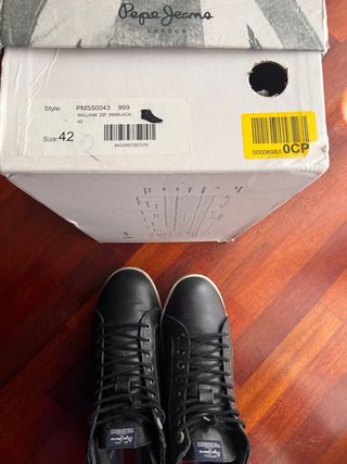 Stivaletti Pelle Nero Pepe Jeans Tg. 42