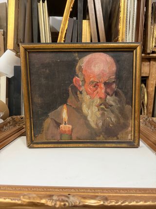 Antiguo oleo sobre lienzo fin XIX