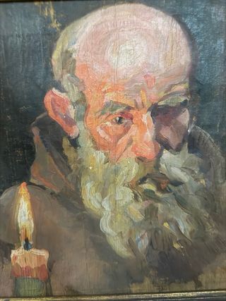 Antiguo oleo sobre lienzo fin XIX