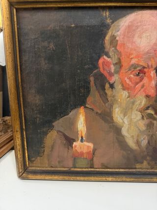 Antiguo oleo sobre lienzo fin XIX