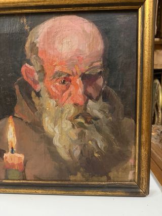 Antiguo oleo sobre lienzo fin XIX