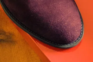 Botines de ante color burdeos. Talla 38