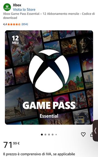 Xbox Game Pass Essential - 12 Mesi