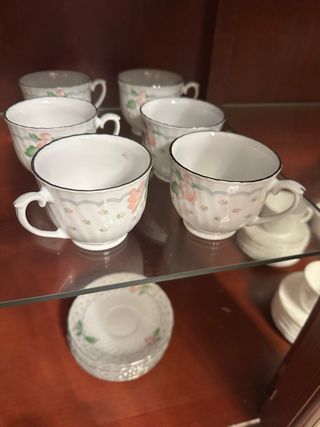 Juego de café vintage porcelana flores