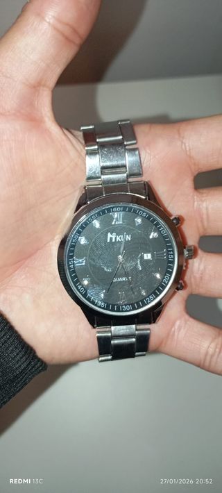 Reloj MKUN Imitación Negro/Plateado