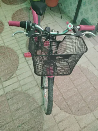 Bicicleta paseo niña rosa negra