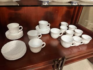 Juego de café porcelana tazas blancas