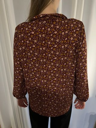 Camisa floral burdeos mujer T.38