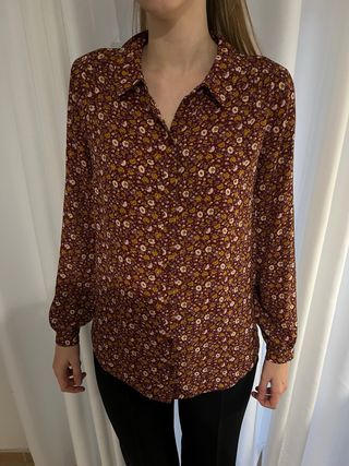 Camisa floral burdeos mujer T.38