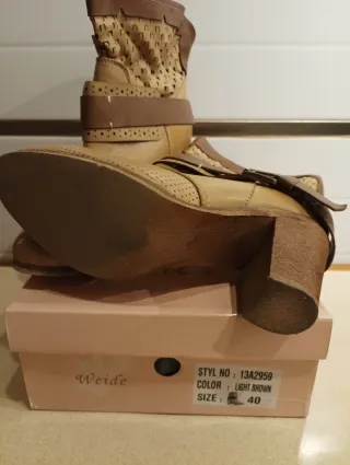 Botín tacón camel Weide talla 40