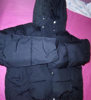 Abrigo de plumas negro mujer