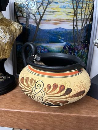 Jarrón Griego Antiguo Cerámica Beige/Rojo