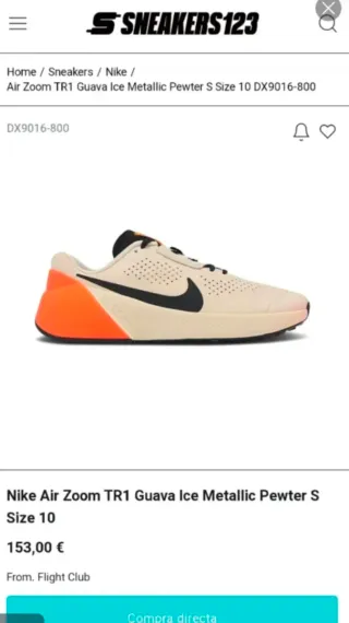 Zapatillas Nike Air Zoom TR1 Beige/Naranja 43