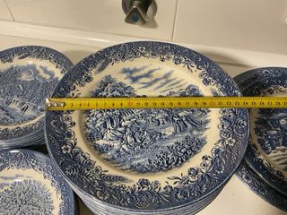 Vajilla Churchill Antigua Azul y Blanca