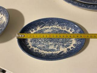 Vajilla Churchill Antigua Azul y Blanca