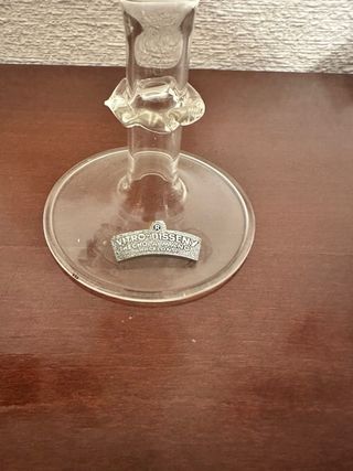 Botella de vidrio decorativa hecha a mano