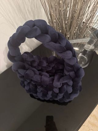 Borsa intrecciata blu