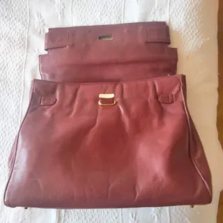 Bolso Piel Estilo Kelly de Hermes color burdeos