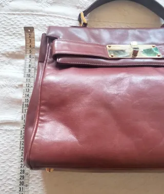 Bolso Piel Estilo Kelly de Hermes color burdeos