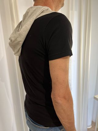 Camiseta con capucha M gris y negra hombre