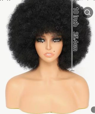 Peluca Afro Negra 10 Pulgadas