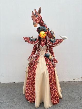 Disfraz Jirafa con Pájaro Blanco Talla M