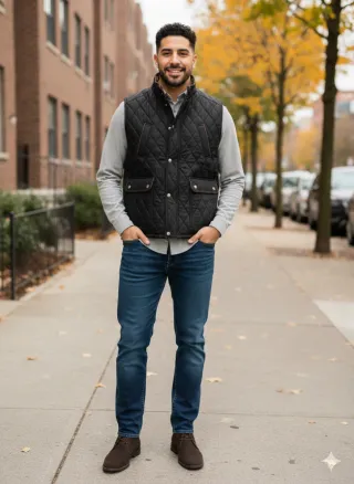 Chaleco acolchado rombos hombre Tallas M-3XL