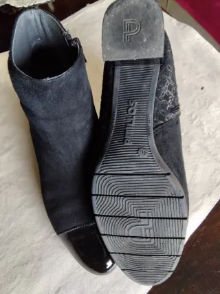 Botines ante y charol mujer