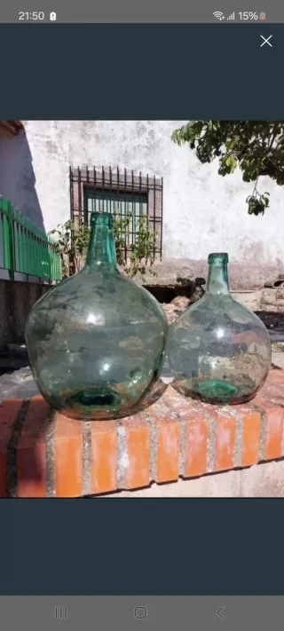 Damajuanas antiguas de vidrio 17€