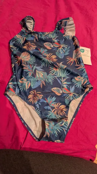 Bañador niña estampado tropical