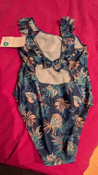 Bañador niña estampado tropical