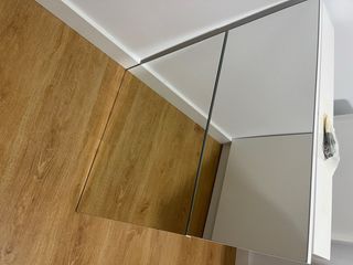 Armario baño espejo madera y cristal