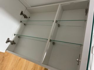 Armario baño espejo madera y cristal