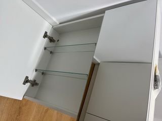 Armario baño espejo madera y cristal