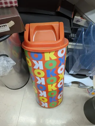 Papelera Infantil Naranja con Dibujos